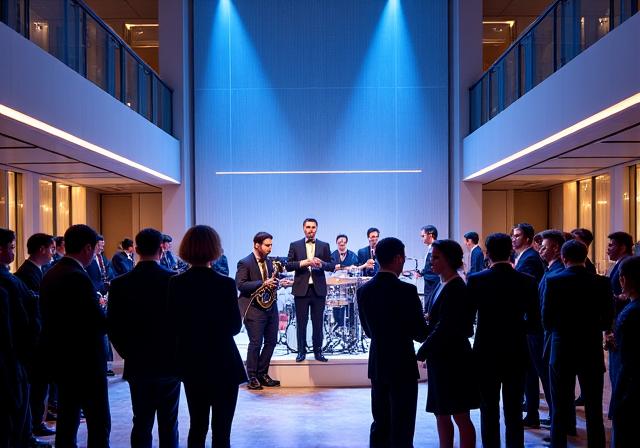 Actuación de Sonido Itinerante en un elegante evento corporativo en Madrid.